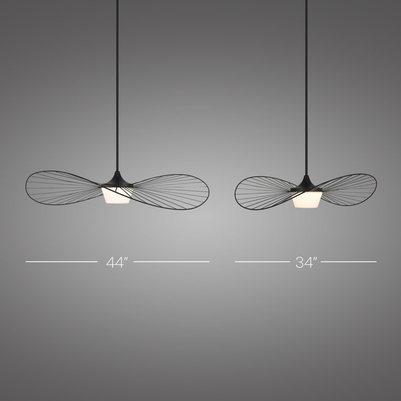 New Wave LED Pendant for Indoor/Outdoor Use, 5-CCT Selectable, Dimmable, 8" H x 34" W x 34" D