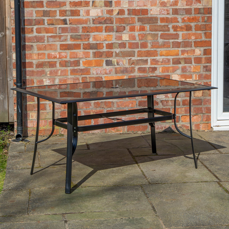 Charleah Rectangular 7 - Piece 4 - Person 149Cm L Outdoor Dining Set, Black