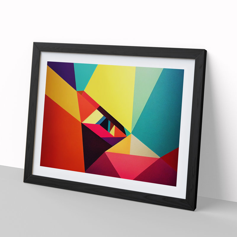 Appealing Modern Abstract Art - Single Picture Frame Print, 25cm H x 34cm W, Black