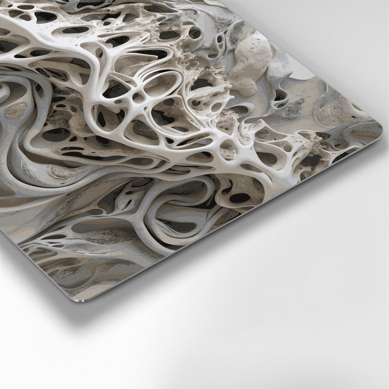 Art mural gris Biomorphic Abstraction 81, H 11 po x l 14 po