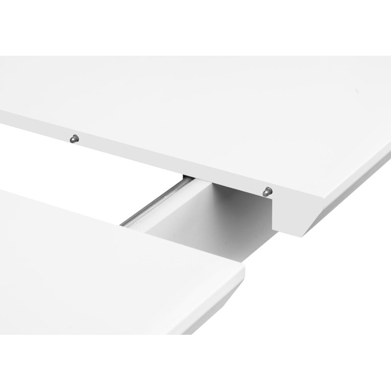 Extendable Metal Base Dining Table, White
