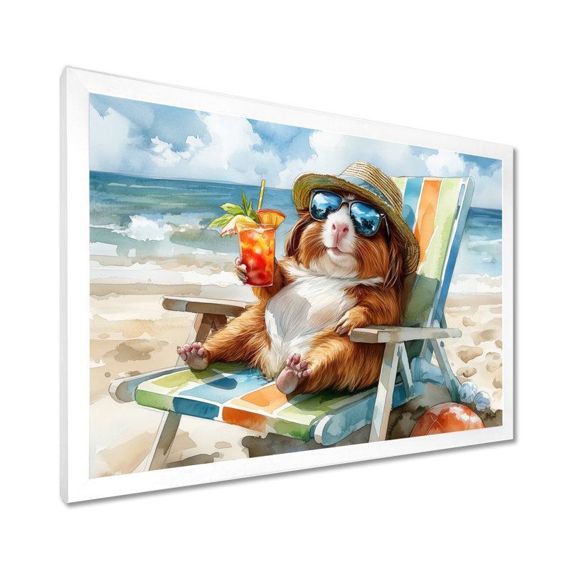Saraland - salon d'art mural animaux côtiers, H 34 po x l 44 po x P 1,5 po, Toile encadrée blanche avec une seule photo