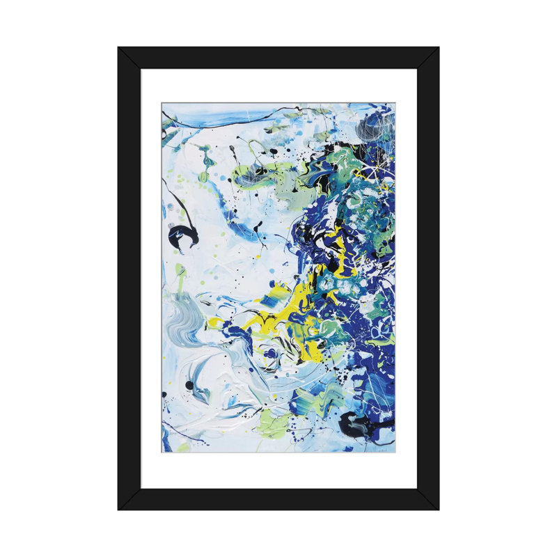 "wave vibration" , reproduction d’art sur toile tendue, H 24 po x l 16 po x P 1 po, Papier d'art encadré noir, Blanc