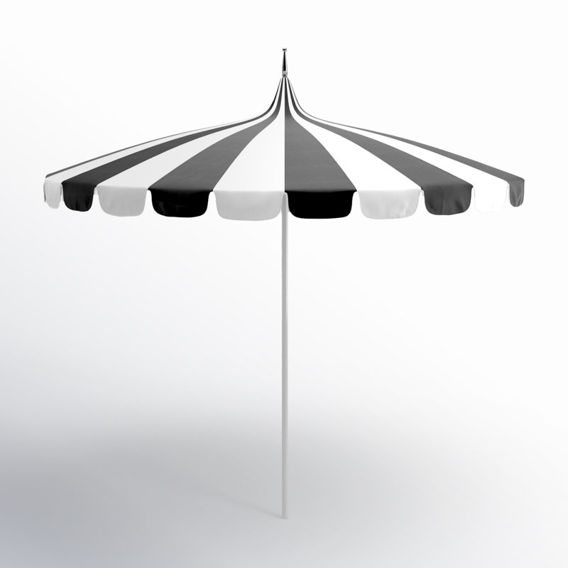 8.5' Sunbrella® Two-Tone Pagoda Umbrella, Black - Pacifica
