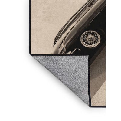 Tapis chic et luxueux pour voiture classique de luxe lavable à la machine - reliure noire