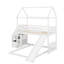 Lit simple superposé au dessus d'un lit double avec glissade-318117256