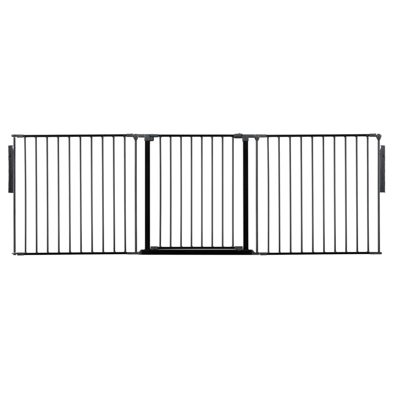 Spyros 70cm H Metal Folding Room Divider, 70cm H x 226cm W x 1.5cm D, Black