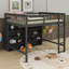 Lit mezzanine double avec 8 tablettes ouvertes-157930013