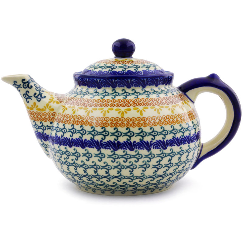 Polmedia 64oz. Floral Teapot