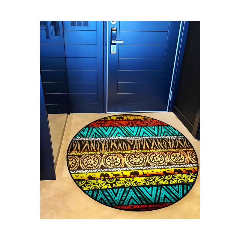 Tapis rond lavable à la machine, Sous-tapis rond 2 pi 8 po inclus