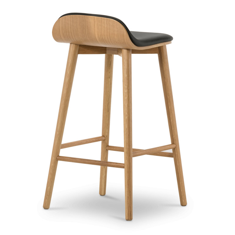 Beck 26'' Counter Stool - Solid Wood & Leather Seat