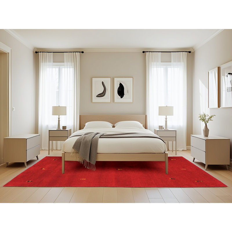 Tapis rouge / jaune Dodie, Rectangle 5 pi x 8 pi