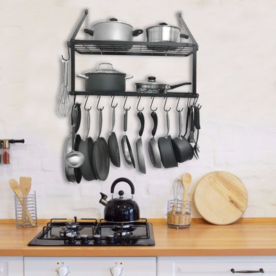 Metal Rectangle Wall Mounted Pot Rack