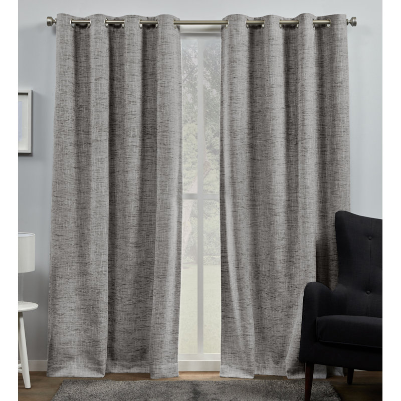 Palni Curtain Pair, Black, 52" W x 96" L