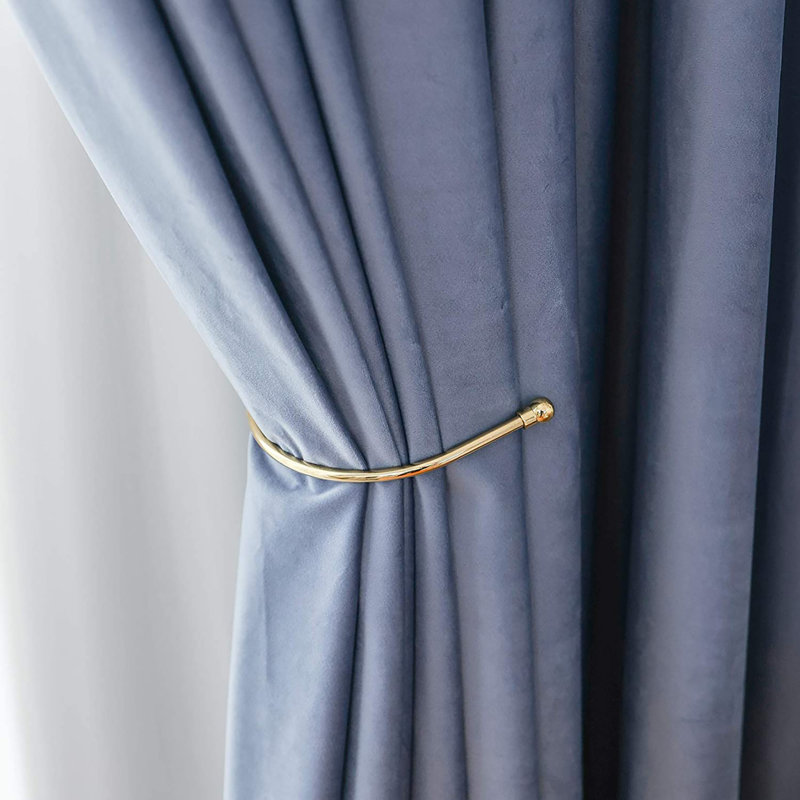 Florane Blackout Curtain Pair, 52" W x 63" L, Stone Blue