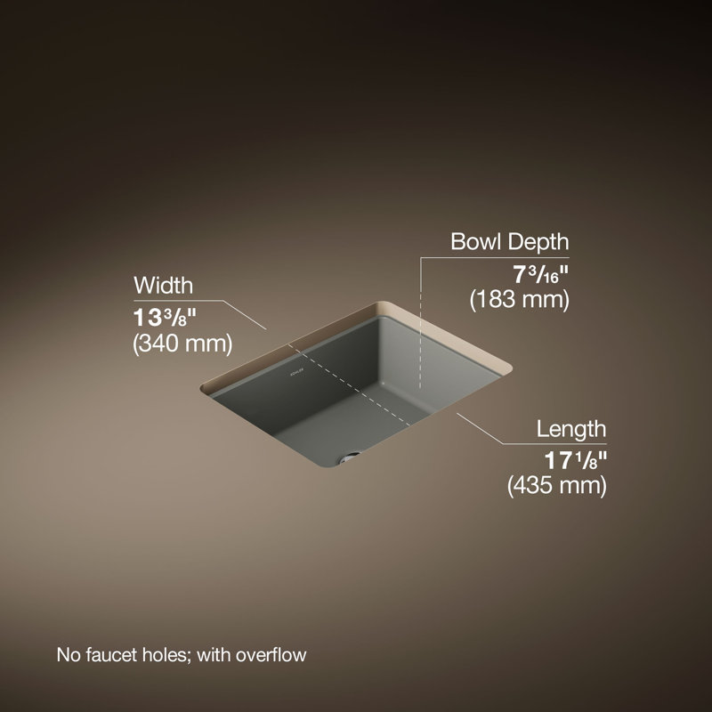Under-Mount Bathroom Sink, Thunder Gray