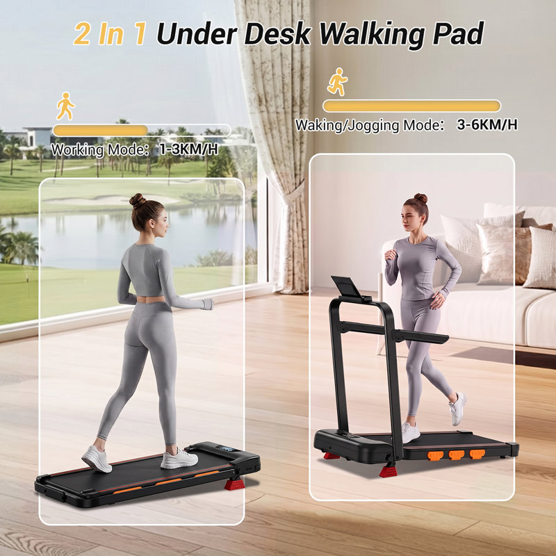 UMAY Folding Treadmill with 14% Incline, 2.5HP Under Desk Walking Pad, 8km/h, LED Display, 136kg Max User Weight for Home Cardio