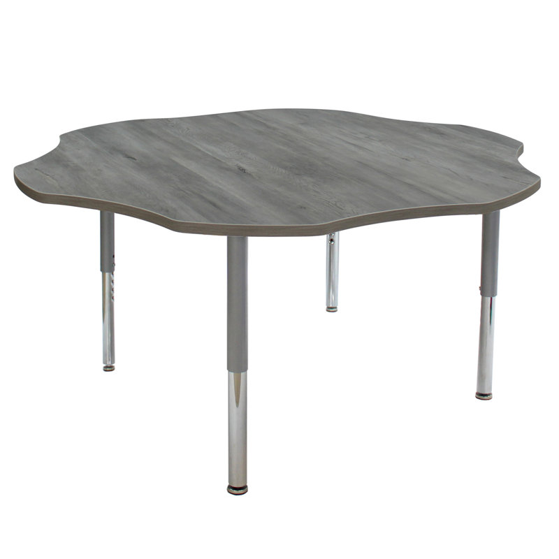 Table d'activité avec pieds réglables La Madera, Brun foncé / argent, Super