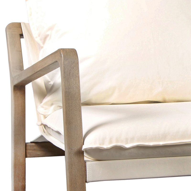 Axel 30" W Armchair in White, Off White