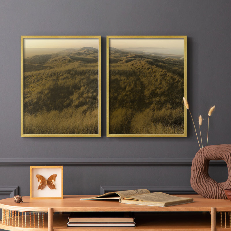 Impression encadrée Golden Fog I-Premium - prête à être accrochée - aucun clou requis - aucun clou requis, H 29 po x l 46 po