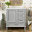 Meuble-lavabo moderne de 30 po avec ensemble de meuble-lavabo 30 po, armoire de rangement pour salle de bain avec porte à fermeture douce et 3 tiroirs, structure en bois massif (gris)-1741392801-1741392807