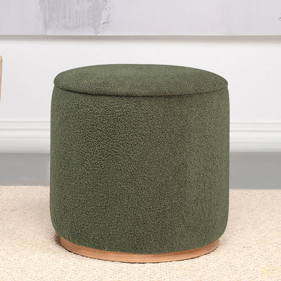 Repose-pieds rond imitation peau de mouton