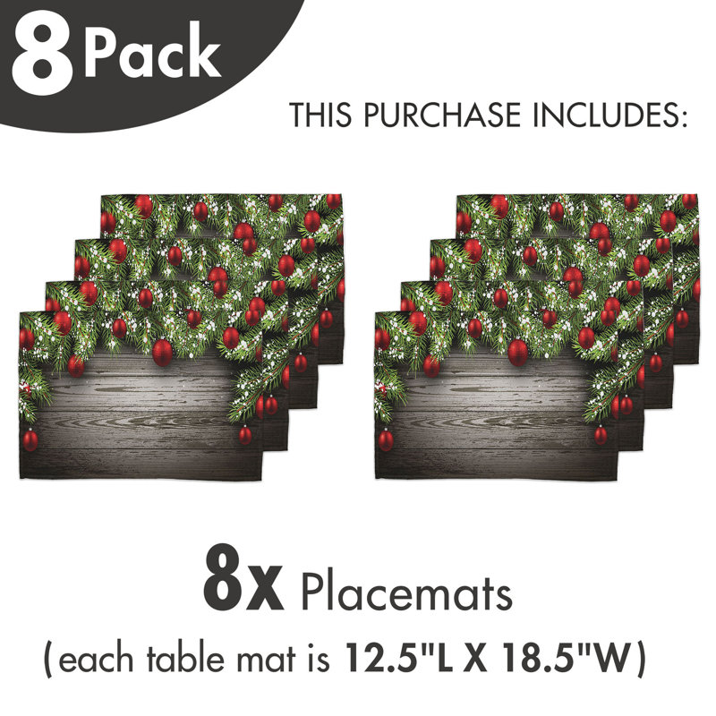 Ensemble de 8 napperons rouges East Urban Home