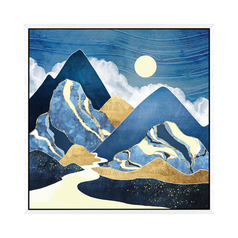 Moon River - Print on Canvas, 45.72 cm H x 45.72 cm W, White Framed