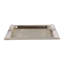Plateau décoratif décoratif en métal et albâtre pour le style repose-pieds - Plateau rectangulaire moderne pour table basse, cuisine ou bijoux - 16 po, argent et ivoire-131180469