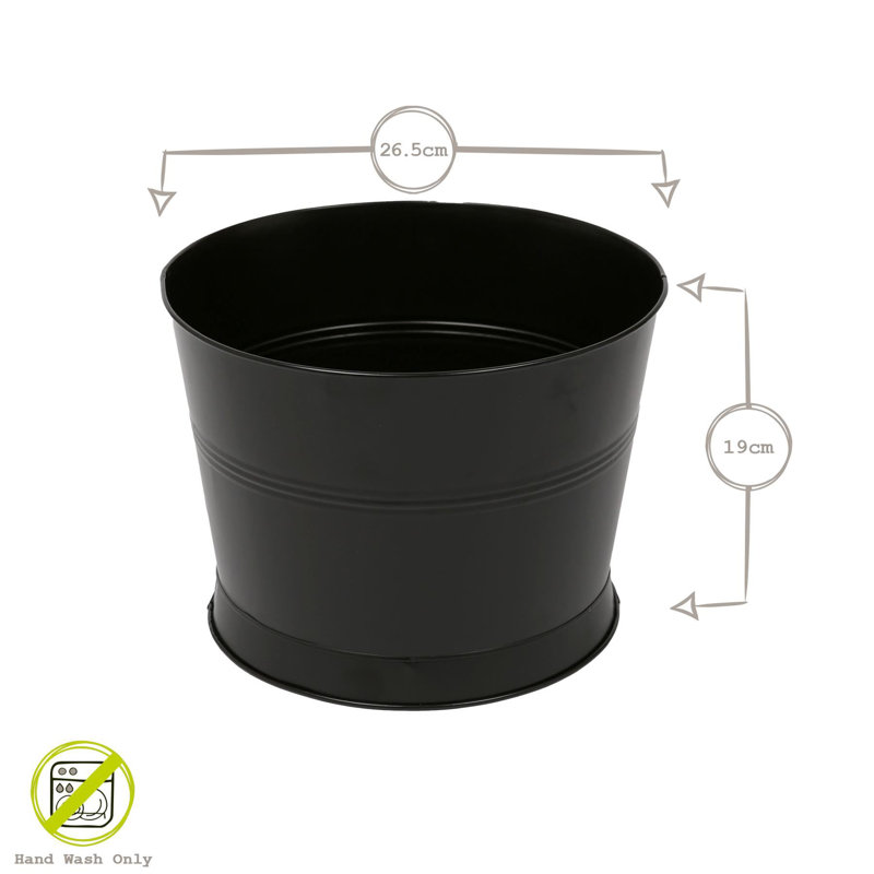 Rink Drink Handmade Galvanized Iron Ice Bucket, Black