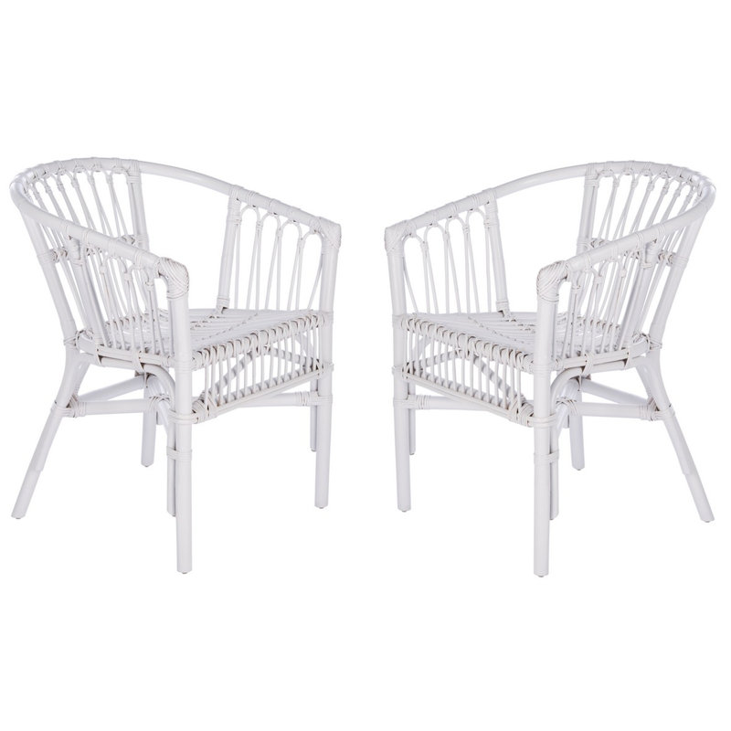 Fauteuil d'appoint en rotin Shivangi, Blanc