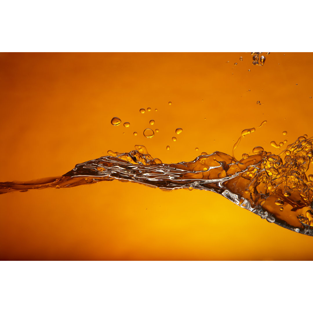 Orange Wave With Bubbles von Hirko - Leinwandbild