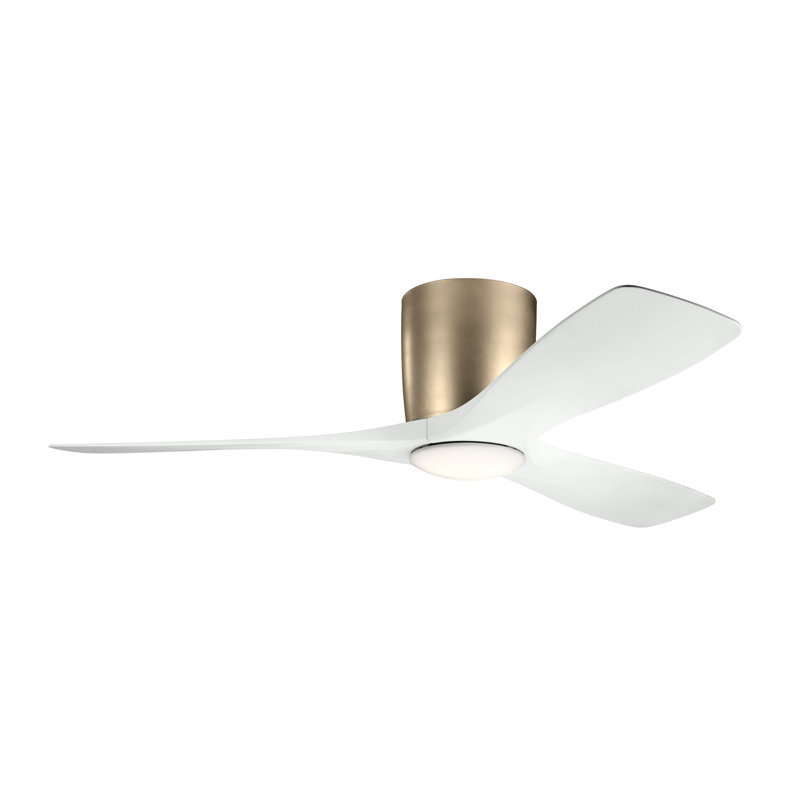 Ventilateur de plafond 48 pales 48 pouces Volos, Or avec pales blanc mat