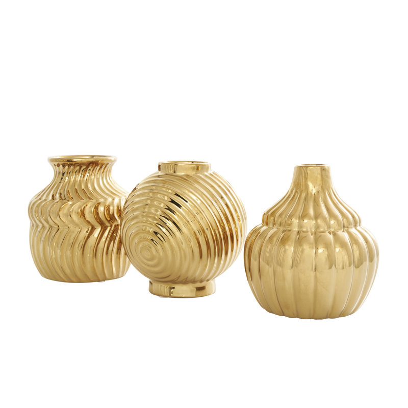 Vase de table en céramique Milanni, Or, Moyenne