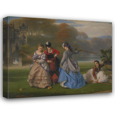 "Croquet Players" by  Charles Edouard Boutibonne - Gallery Wrap Canvas Wall Art