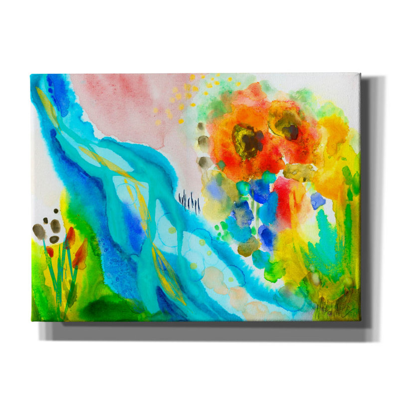 «Golden Falls» par Wyanne, art mural sur toile, H 12 po x l 16 po x P 0,75 po
