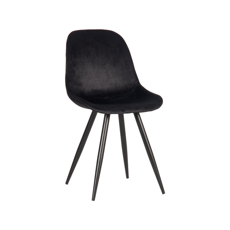 Dolezal 49cm H Velvet Upholstered Side Chair, Black