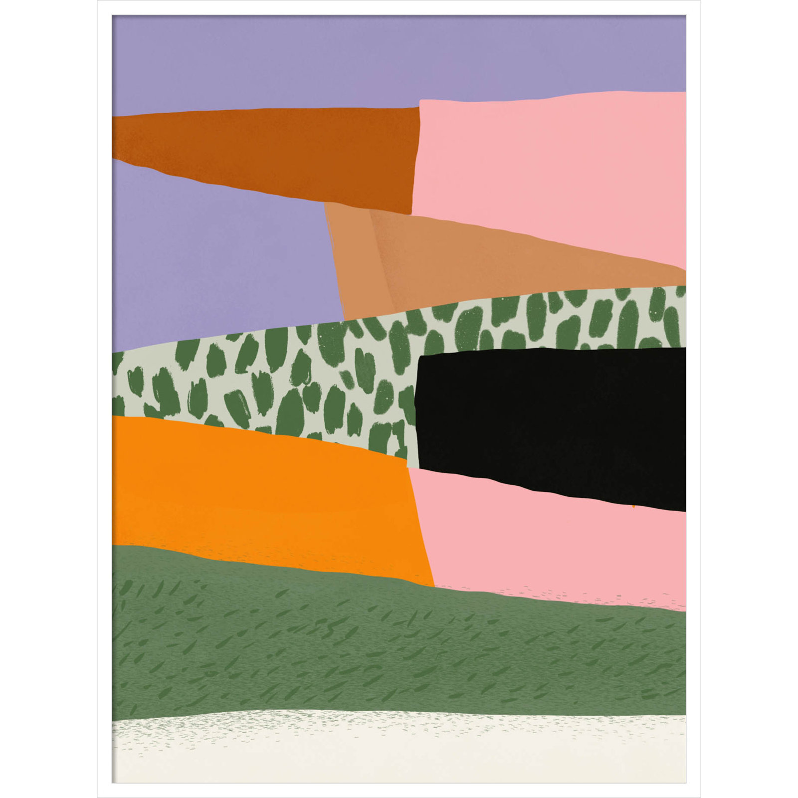 Abstract Minimalism Collage 02 Print, White, 41" H x 31" W