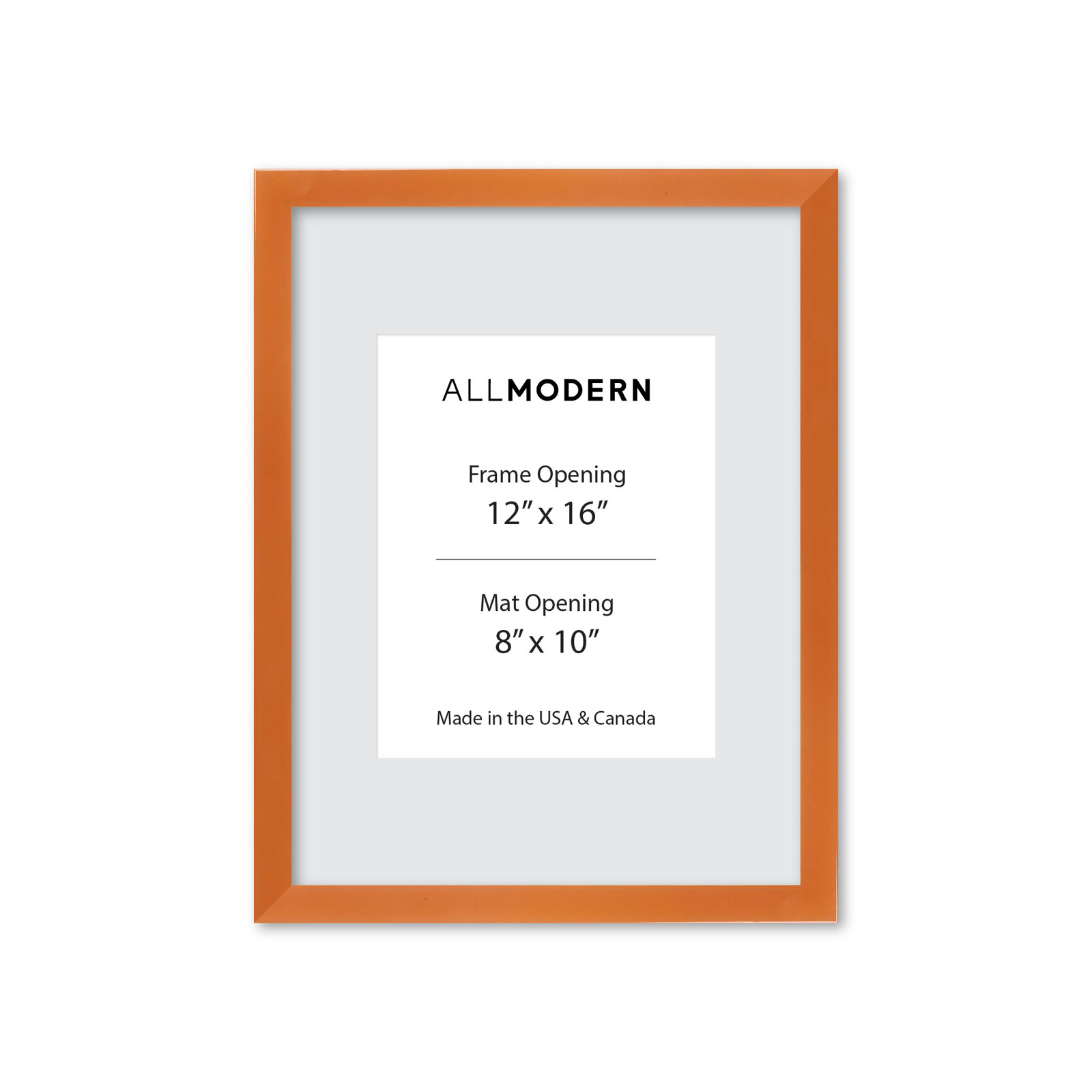 Willin Solid Wood Picture Frame with Mat, Polished Gold, 13.75" W x 17.75" H