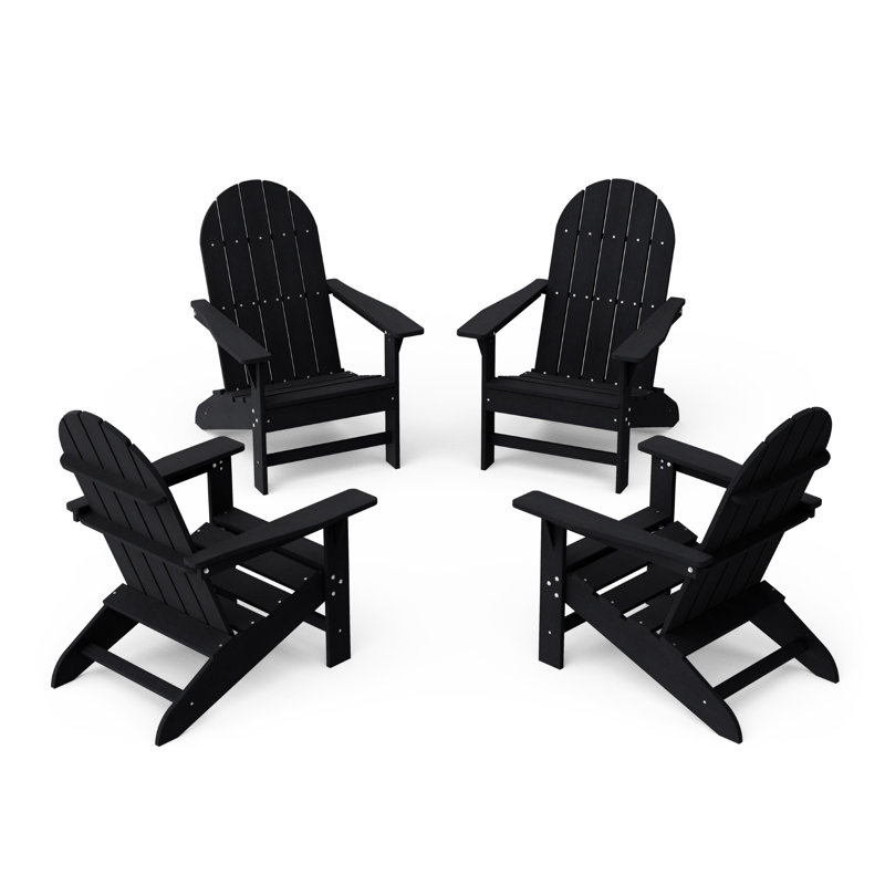 Freedom 4-Piece Traditional Adirondack Conversation Set, Black