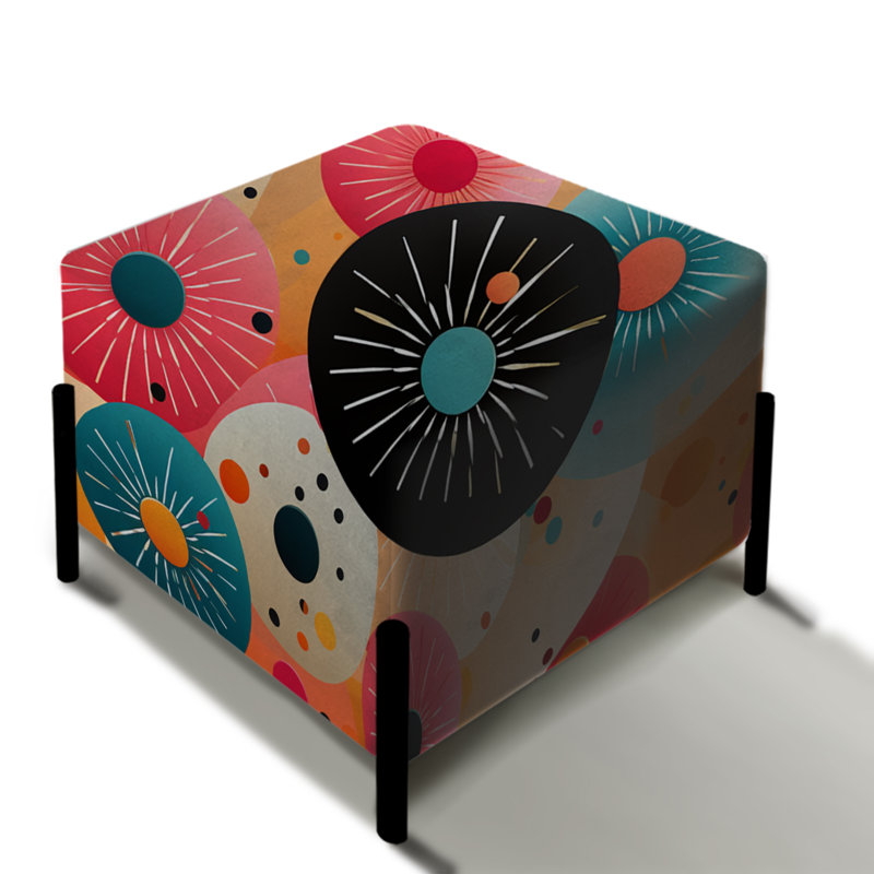 Rian - Repose-pieds carré Mid-Century