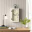 Horloge murale avec porte à charnière en bois blanc Charon 12 po x 4 po x 28 po
