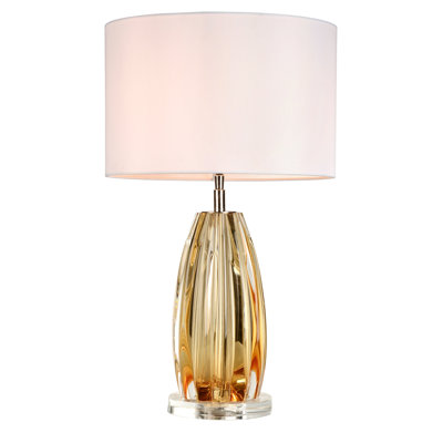 Cognac Simple Clear Tinted Bronze Glass Lamp
