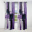 Abstract Curtain Panel, Purple Cubism Brush Pattern Blackout Decor - Tachisme Purple Cubism Brush V-368669954
