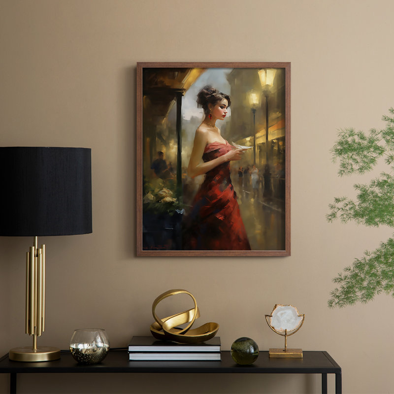Reproduction encadrée WOMEN Series CDLXV III - bois massif, H 15 po x l 12 po, Noyer
