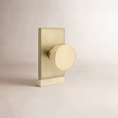 Ensemble de boutons d'intimité avec rosette rectangulaire moderne et bouton rond Emtek