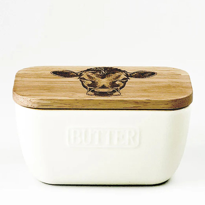 Selbrae House Ceramic Butter Dish, White