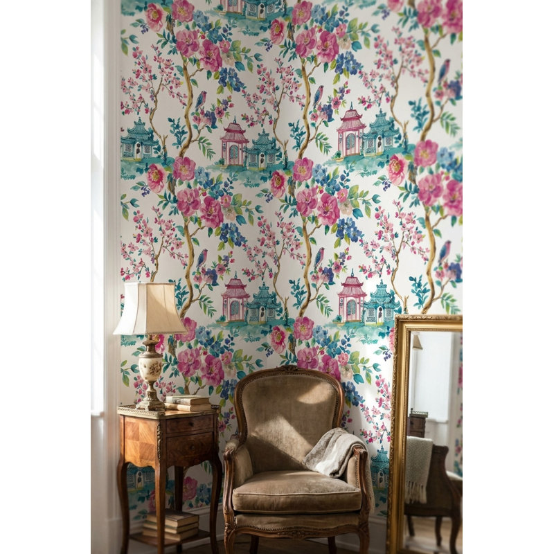 Papier peint floral chinois