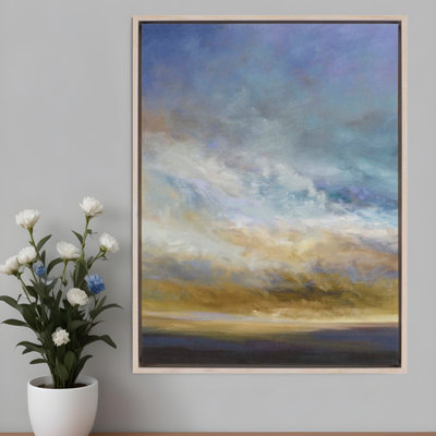 Coastal Clouds I White Floater Frame Print Wall Art