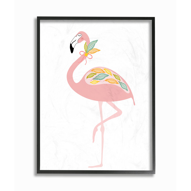 « plumes flamant rose », impression, Giclée encadrée noir minuit, H 14 po x l 11 po